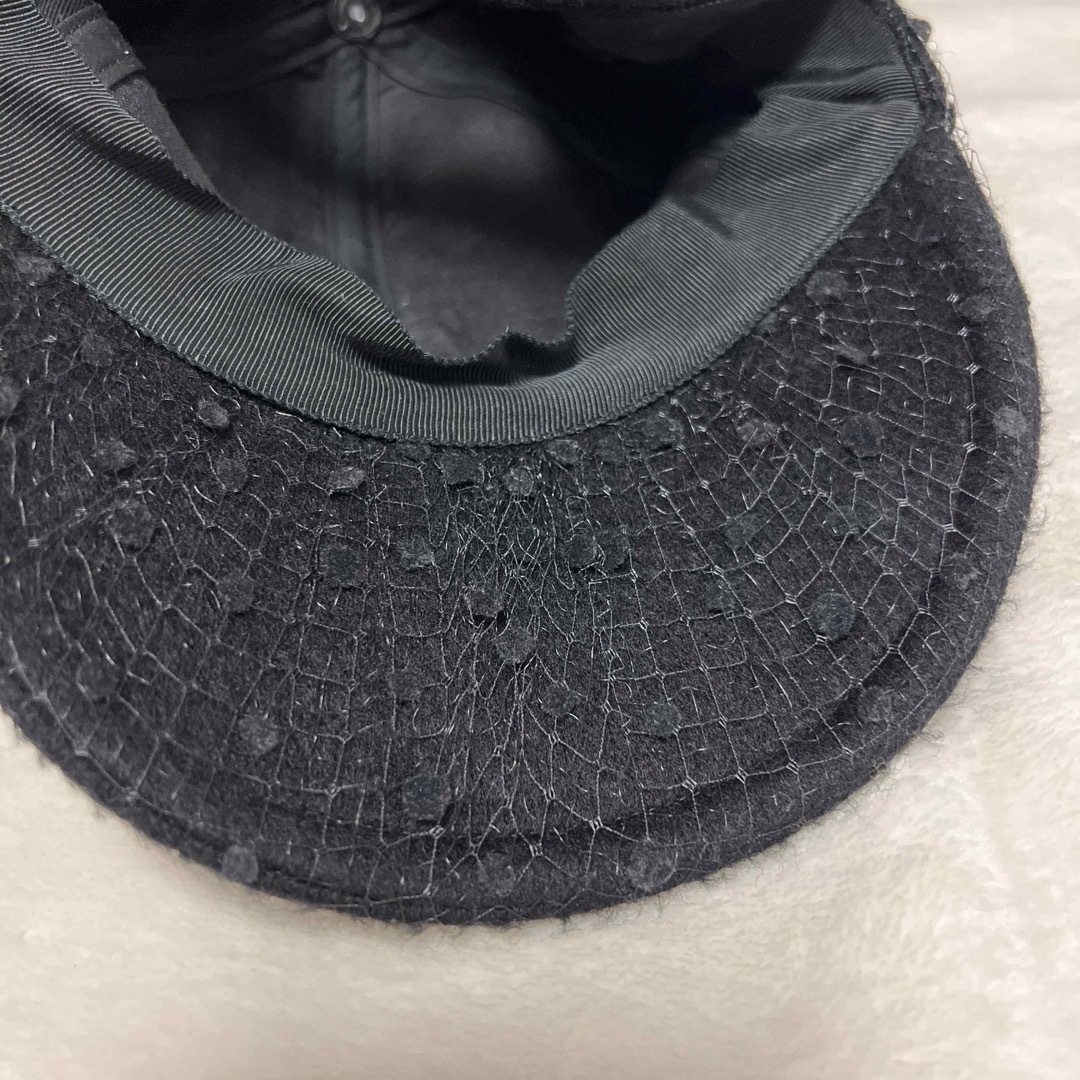 CA4LA(カシラ)のCA4LA カシラ  ファーベロアリボンキャップ 黒 レディースの帽子(キャップ)の商品写真