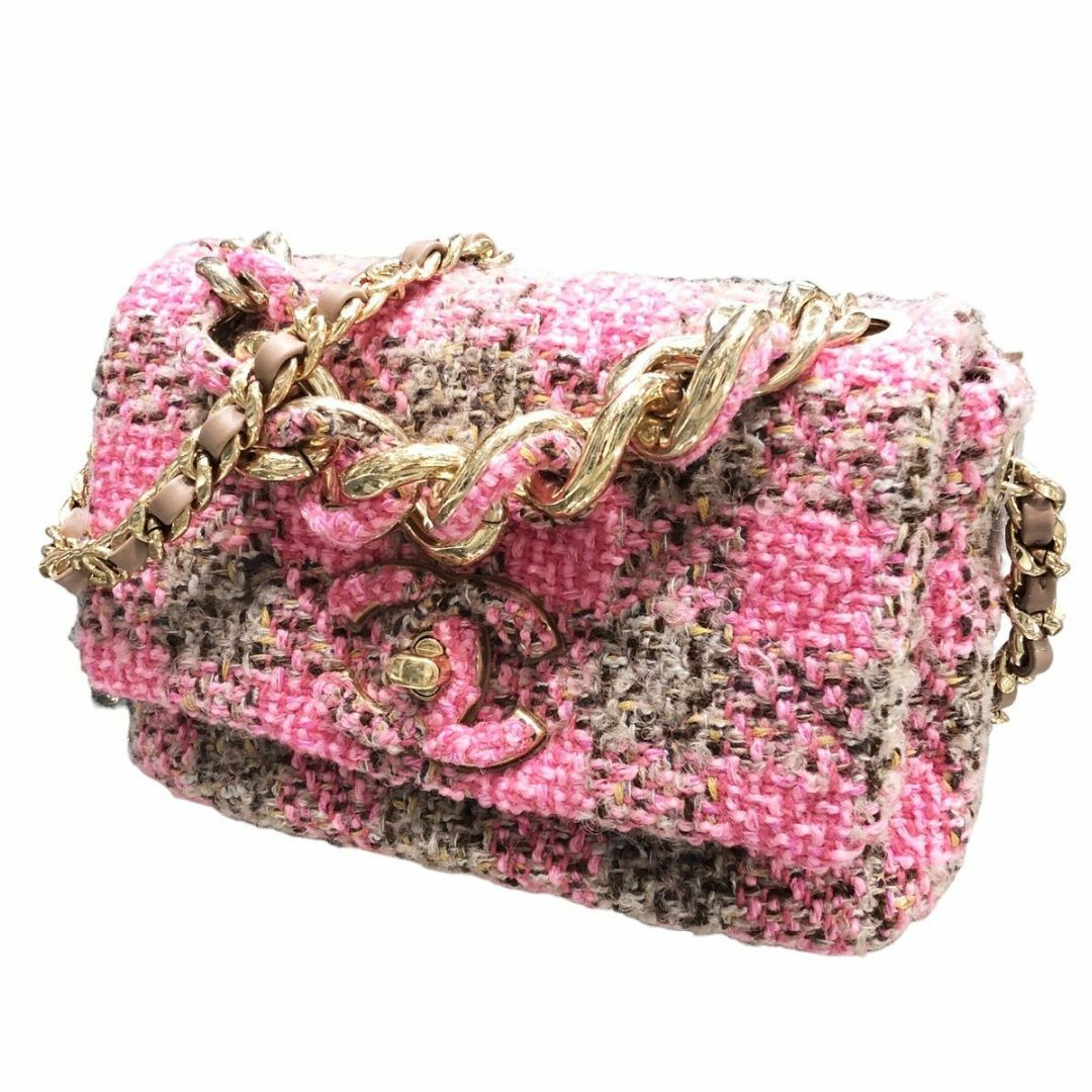 CHANEL シャネル  ショルダーバッグ シャネル19 スモール フラップ ウールツイード ゴールド金具 23027980 AK