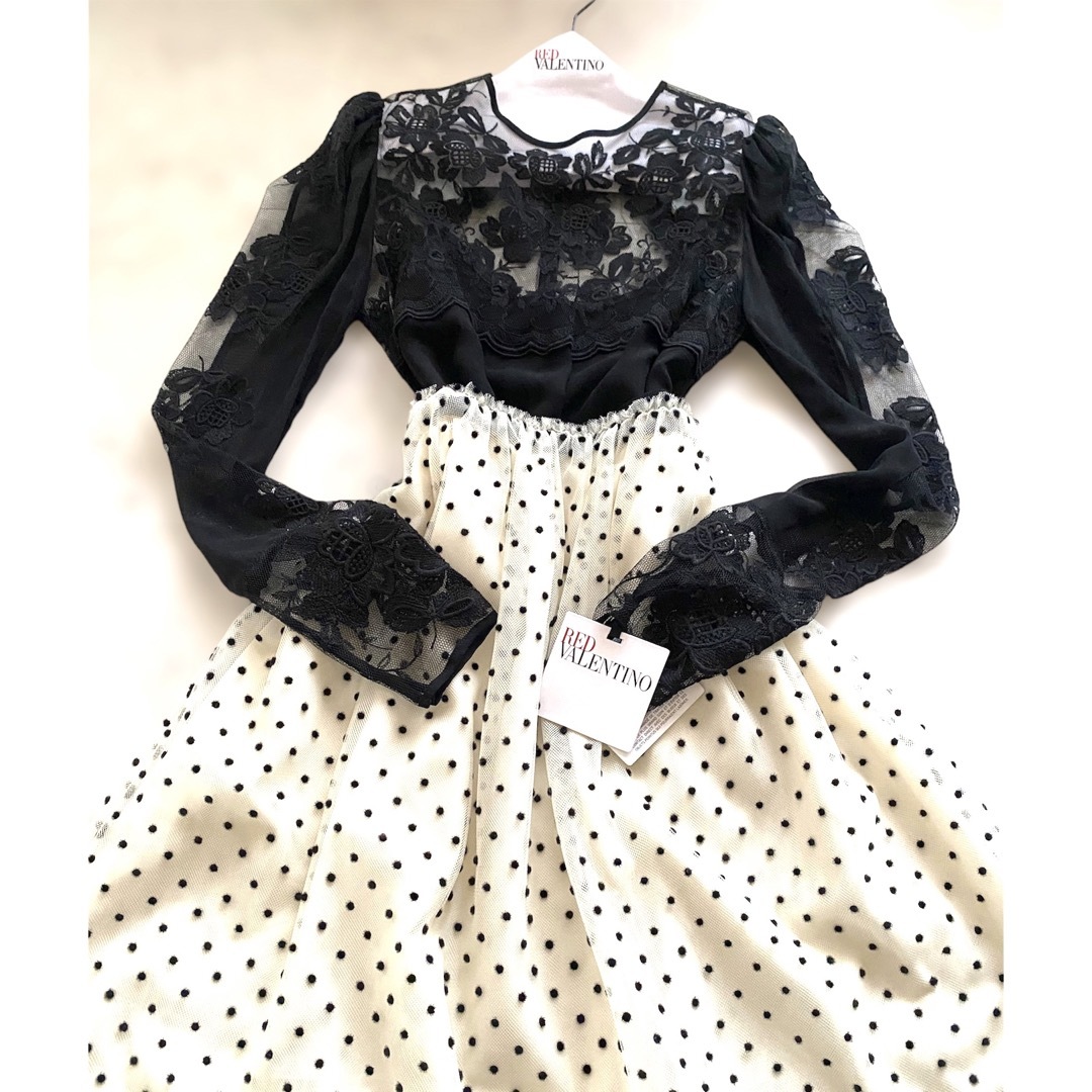 RED VALENTINO シルク 花柄 レース シースルー ブラウス 1