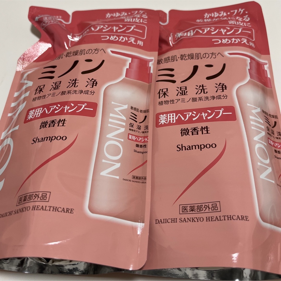 第一三共ヘルスケア(ダイイチサンキョウヘルスケア)のミノン　シャンプー　詰め替え用　2個 コスメ/美容のヘアケア/スタイリング(シャンプー)の商品写真