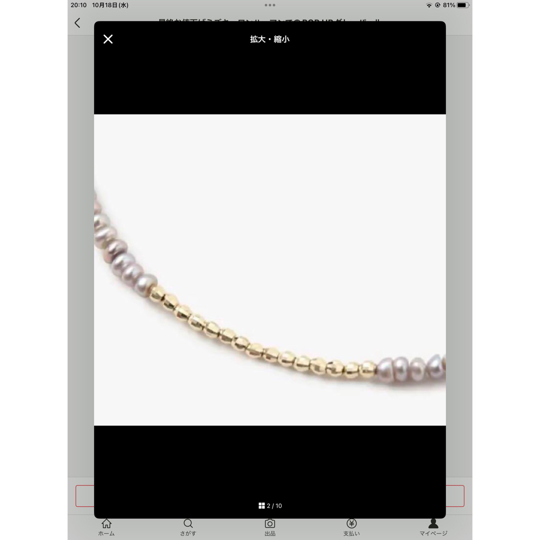 Ron Herman(ロンハーマン)のMizukiミズキ⭐️グレーパールDancing Pearl Necklace レディースのアクセサリー(ネックレス)の商品写真