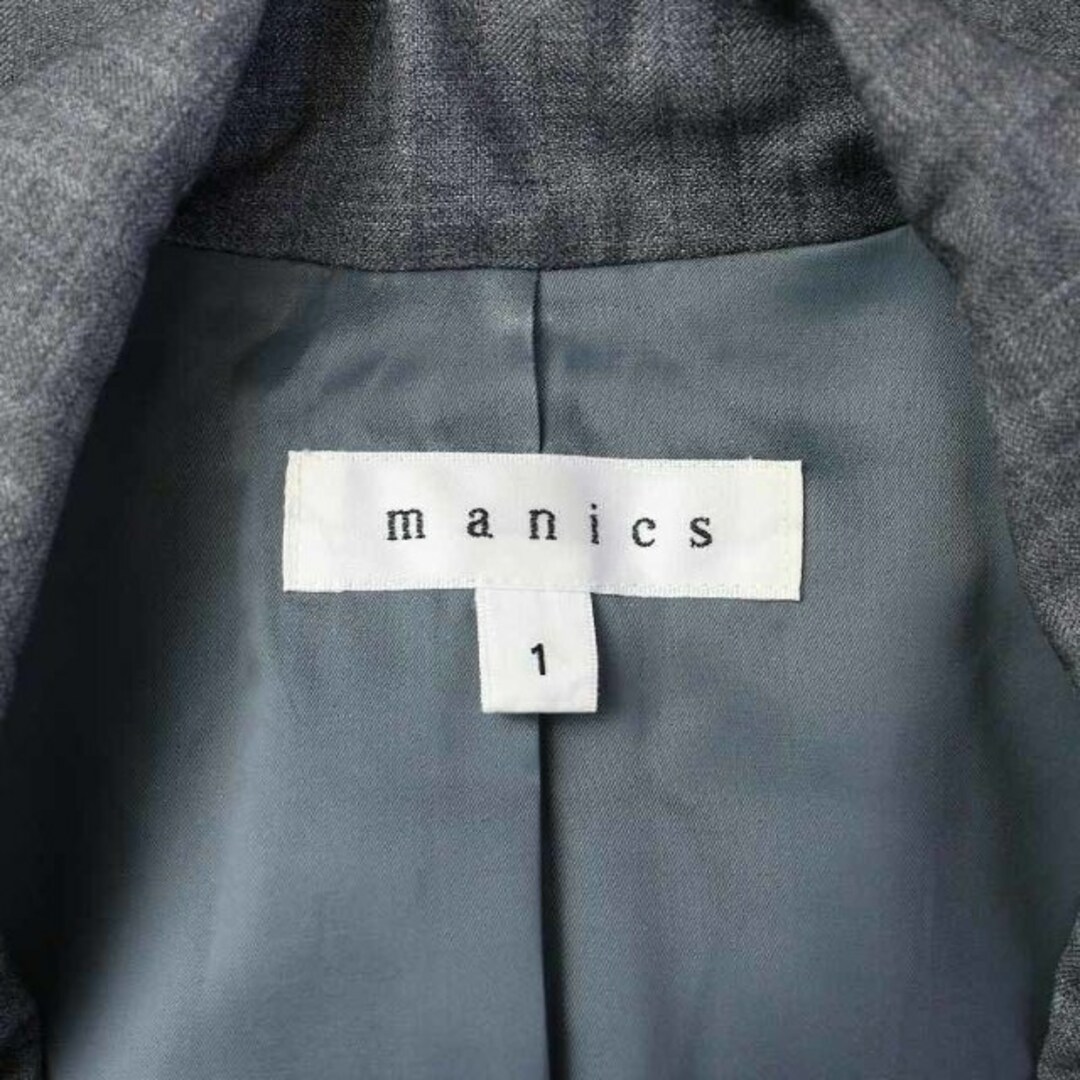 manics(マニックス)のマニックス manics テーラードジャケット シングル 1 S グレー■MA レディースのジャケット/アウター(その他)の商品写真