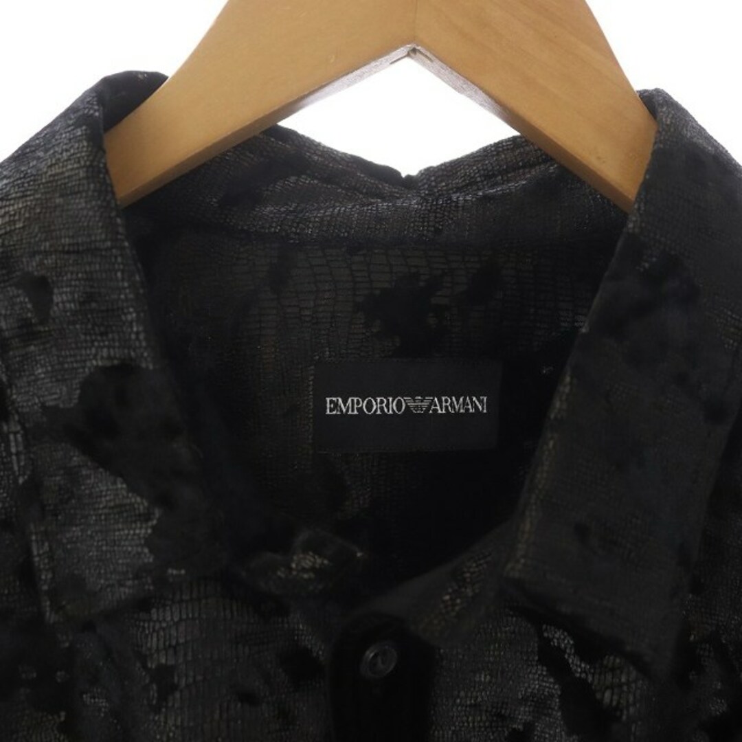 Emporio Armani - EMPORIO ARMANI ベロアシャツ 長袖 レギュラーカラー