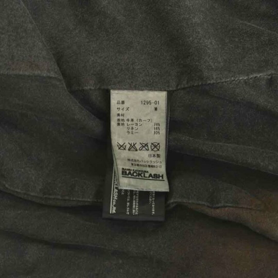 イサムカタヤマバックラッシュ ライダースジャケット セミダブル レザー M 黒 メンズのジャケット/アウター(ライダースジャケット)の商品写真