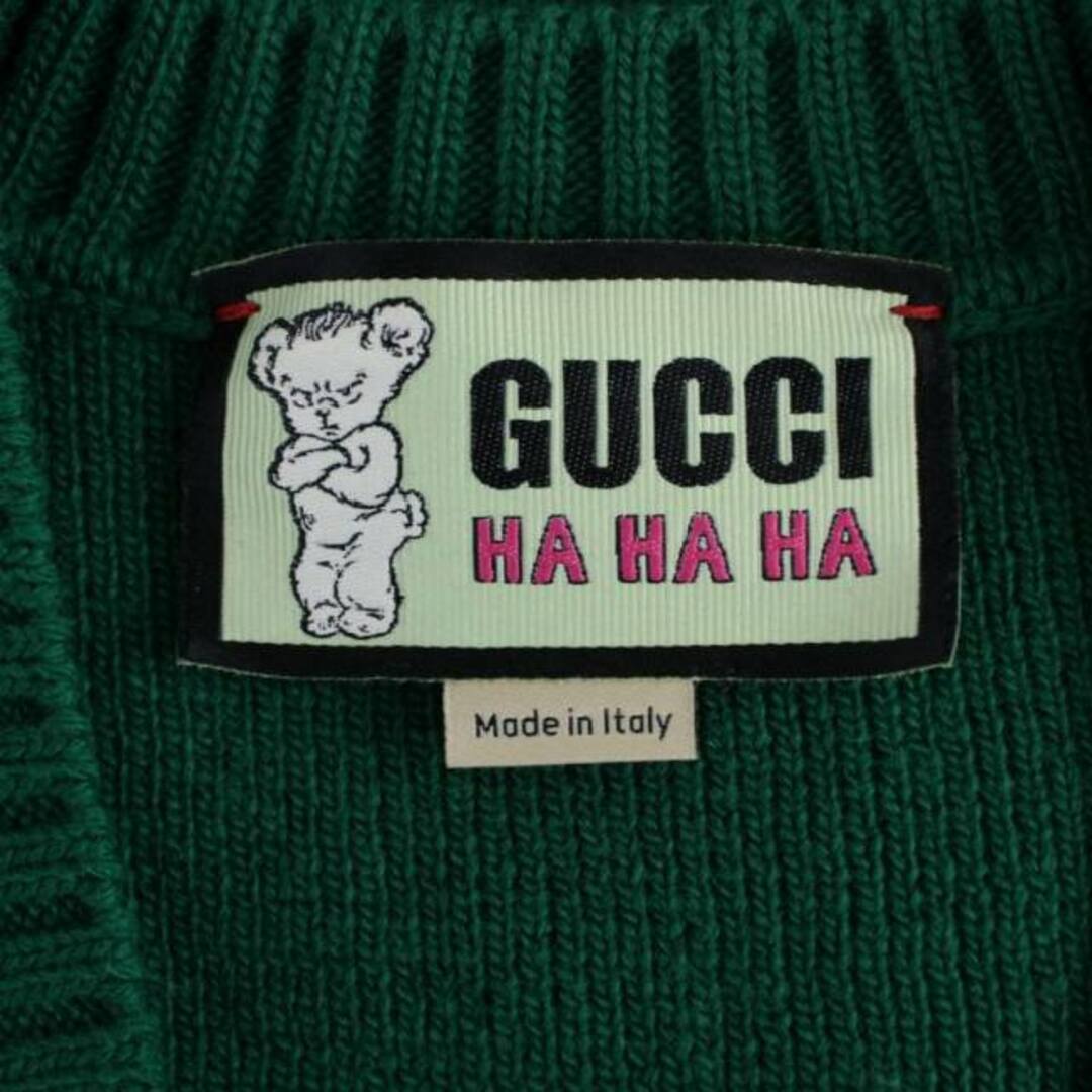 Gucci(グッチ)のグッチ GUCCI HAHAHA ニット ベスト Vネック 総柄 M 緑 ピンク メンズのトップス(ベスト)の商品写真