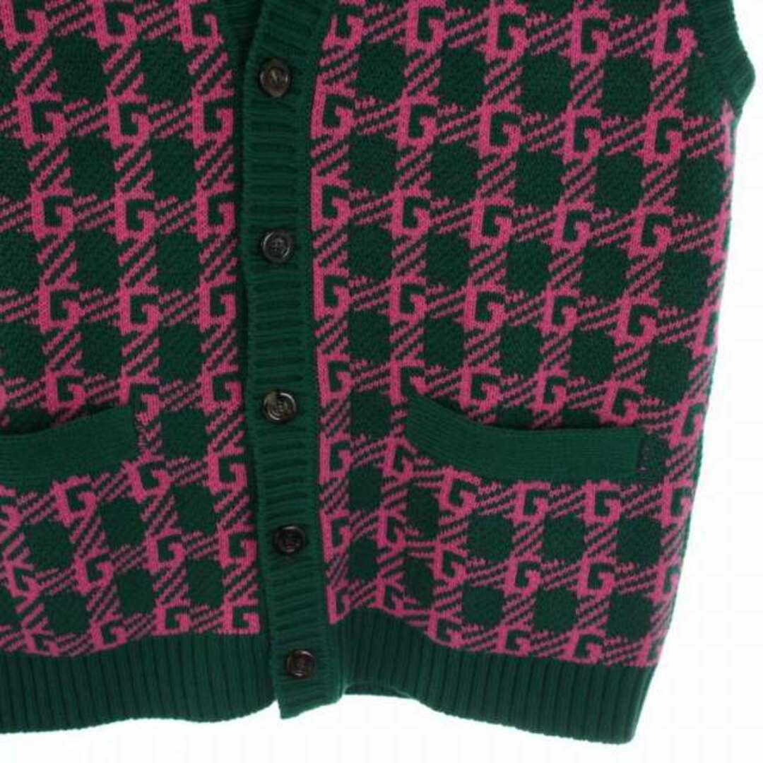 GUCCIヴィンテージニットベスト M GUCCI - グッチ GUCCI HAHAHA ニット ベスト Vネック 総柄 M 緑