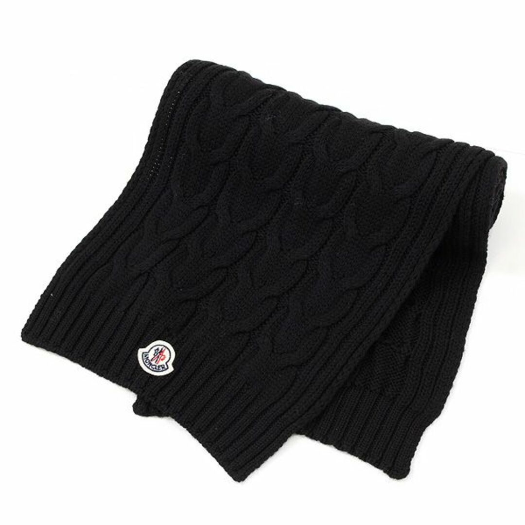 送料無料 91 MONCLER モンクレール 0001605 04S02 ブラック マフラー SCIARPA ウール 男女兼用 size M