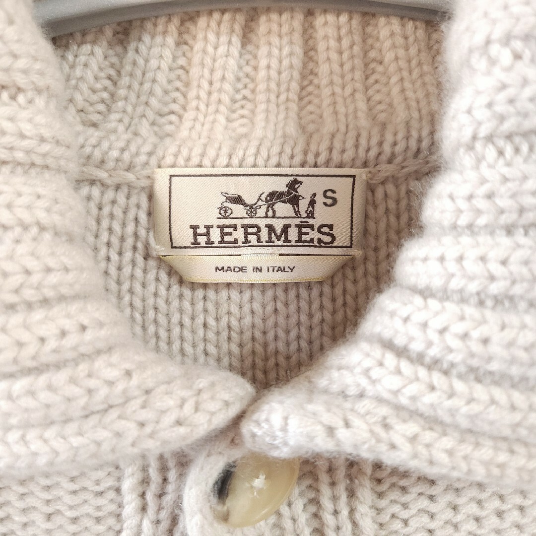 12AW HERMES エルメス カシミヤカーディガン グレー ベージュ ...