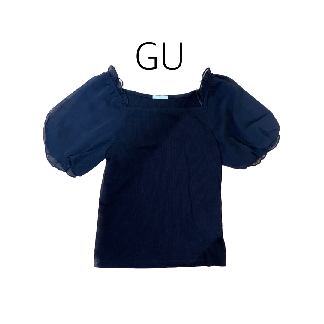 GU(ジーユー)の【GU】黒ブラウス レディースのトップス(シャツ/ブラウス(半袖/袖なし))の商品写真