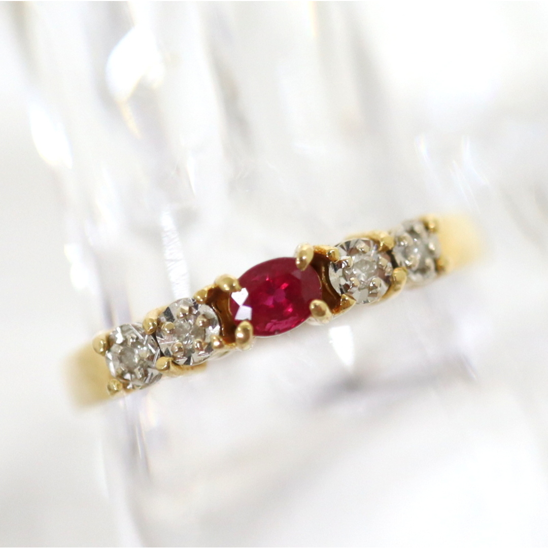 Jewelry】K18 ルビーダイヤリング R:0.16ct D:0.04ct 1.8g/kt07970arの