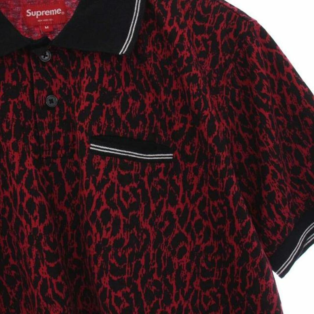 Supreme(シュプリーム)のSUPREME 13SS Leopard Polo ポロシャツ M 赤 黒 メンズのトップス(ポロシャツ)の商品写真