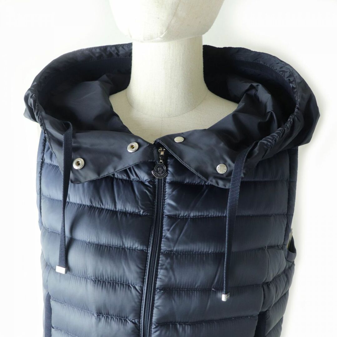 未使用品☆国内正規品 MONCLER モンクレール LUCILA GILET ZIP UP フード付き フリルデザイン ダウンベスト ネイビー  レディース 0 タグ付