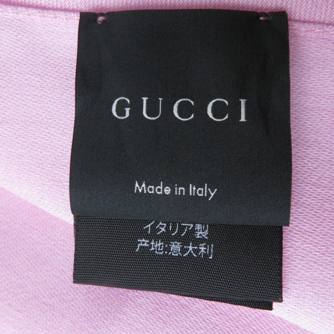 Gucci(グッチ)の極美品☆正規品 GUCCI グッチ 508027 GG柄 フリンジ付き ウール×シルク ショール/ストール ピンク 45×180cm イタリア製 レディース♪　j08-st30209-68 レディースのファッション小物(マフラー/ショール)の商品写真