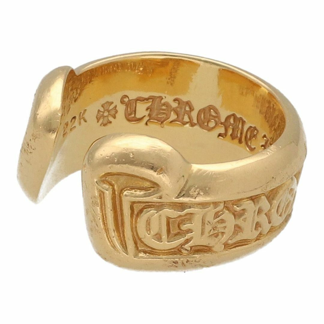 CHROME HEARTS クロムハーツ スクロールラベルリング スモール 22K 指輪 インボイス アクセサリー ロゴ ゴールド 18027862 AO