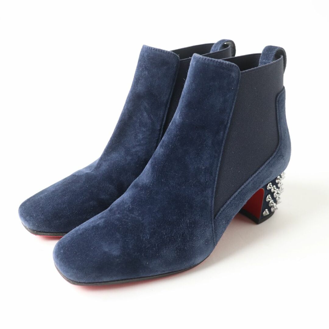 美品 クリスチャンルブタン Christian Louboutin ブーツ ショートブーツ スウェード カーフレザー レディース ヒール シューズ 靴 35(22cm相当) ブラウン