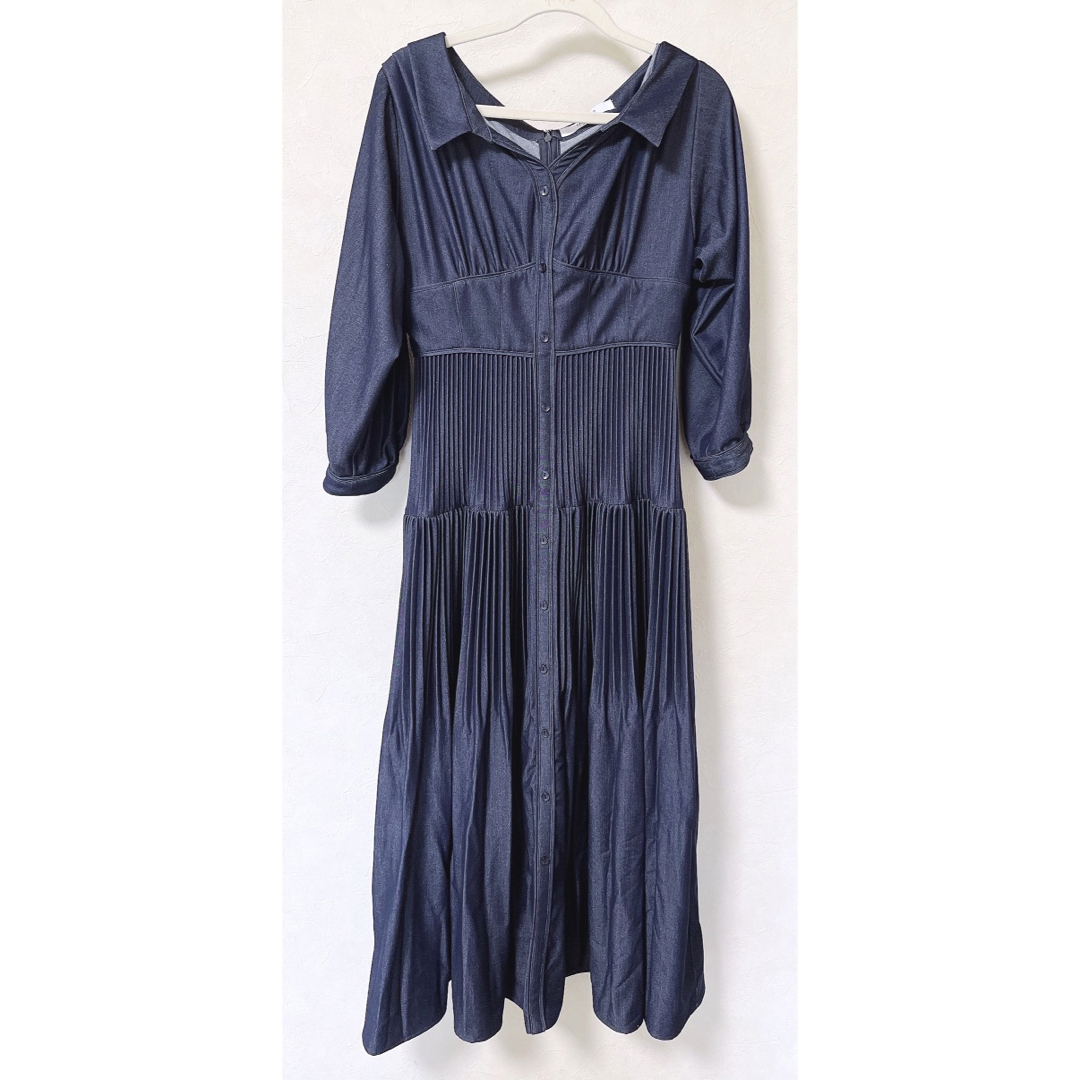 Pleated Open Shirt Dress