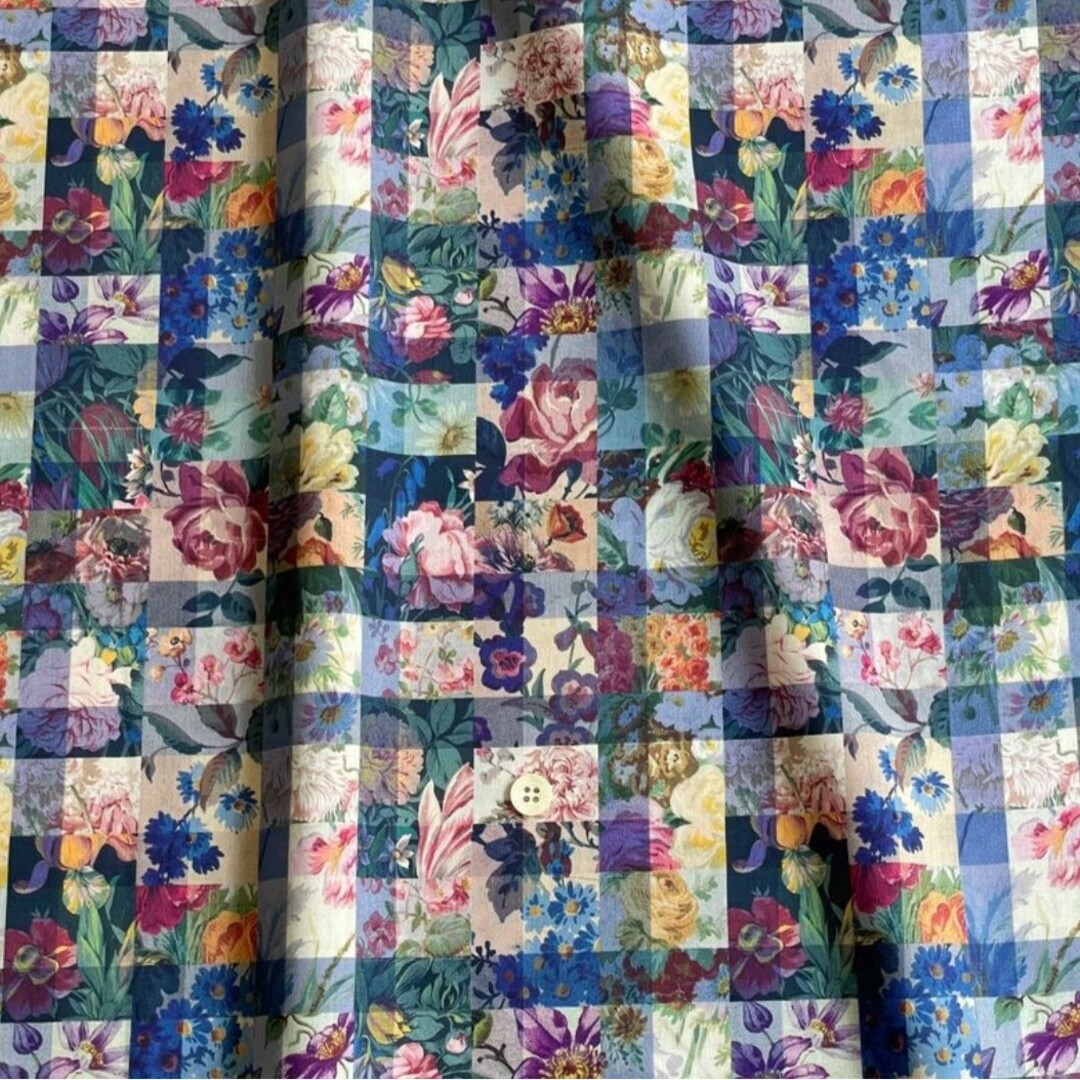 LIBERTY　アーカイブギンガム　インディゴブルー　生地幅×50cm ハンドメイドの素材/材料(生地/糸)の商品写真