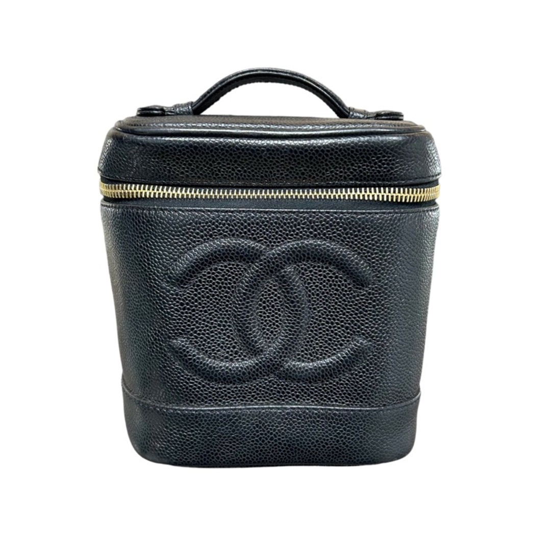 シャネル CHANEL バニティバッグ A01998 ブラック/GD金具 キャビアスキン レディース ハンドバッグ