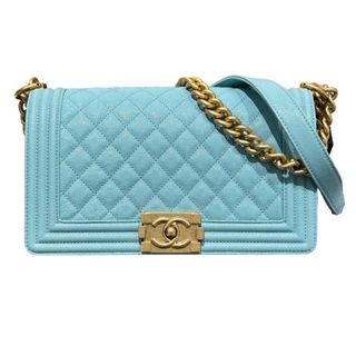 シャネル(CHANEL)の　シャネル CHANEL ボーイシャネル25 ブルー キャビアスキン レディース ショルダーバッグ(ショルダーバッグ)