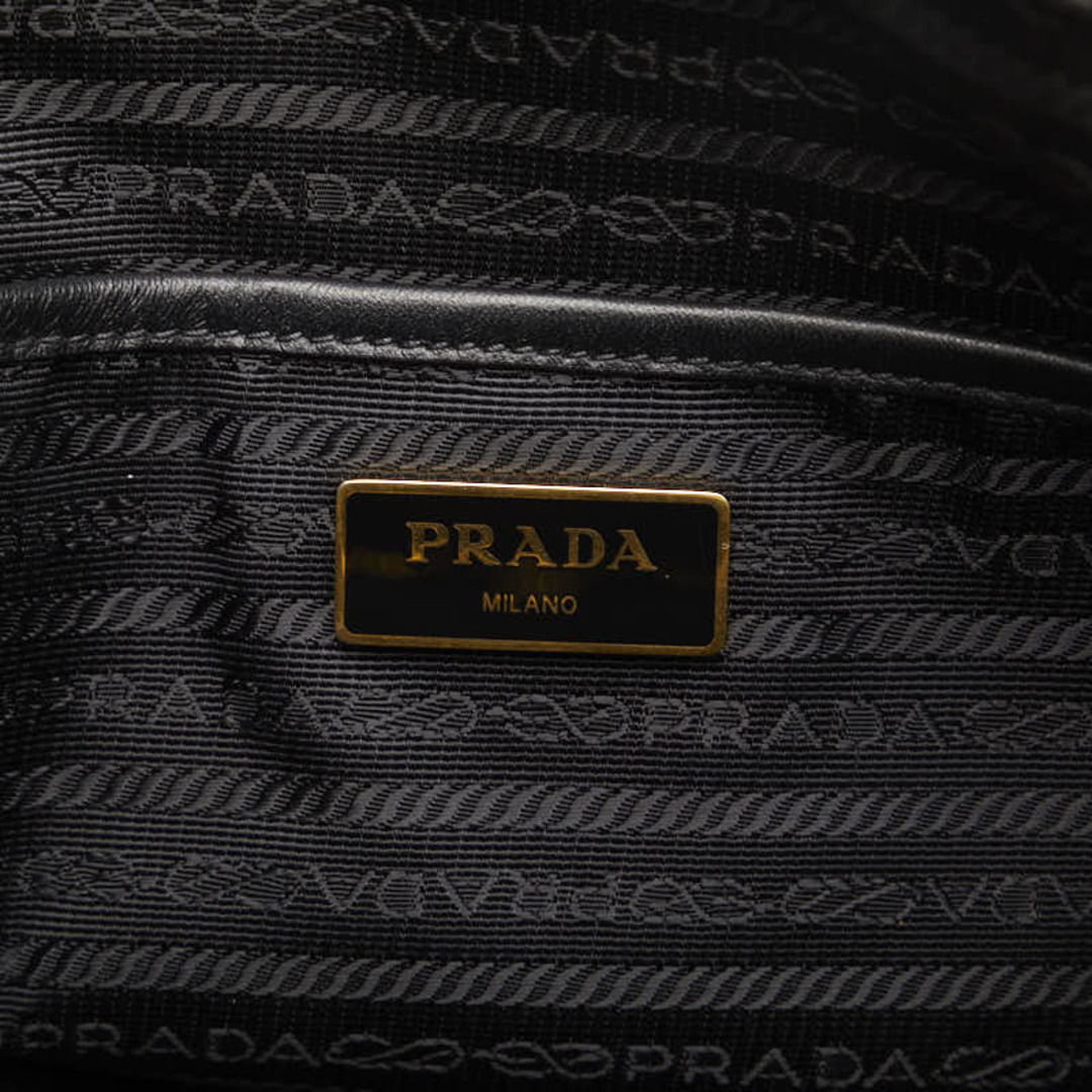PRADA - プラダ ロゴジャガード リボン ゴールド金具 ハンドバッグ