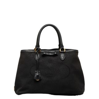 プラダ(PRADA)のプラダ ロゴジャガード リボン ゴールド金具 ハンドバッグ トートバッグ キャンバス レディース PRADA 【1-0120576】(ハンドバッグ)