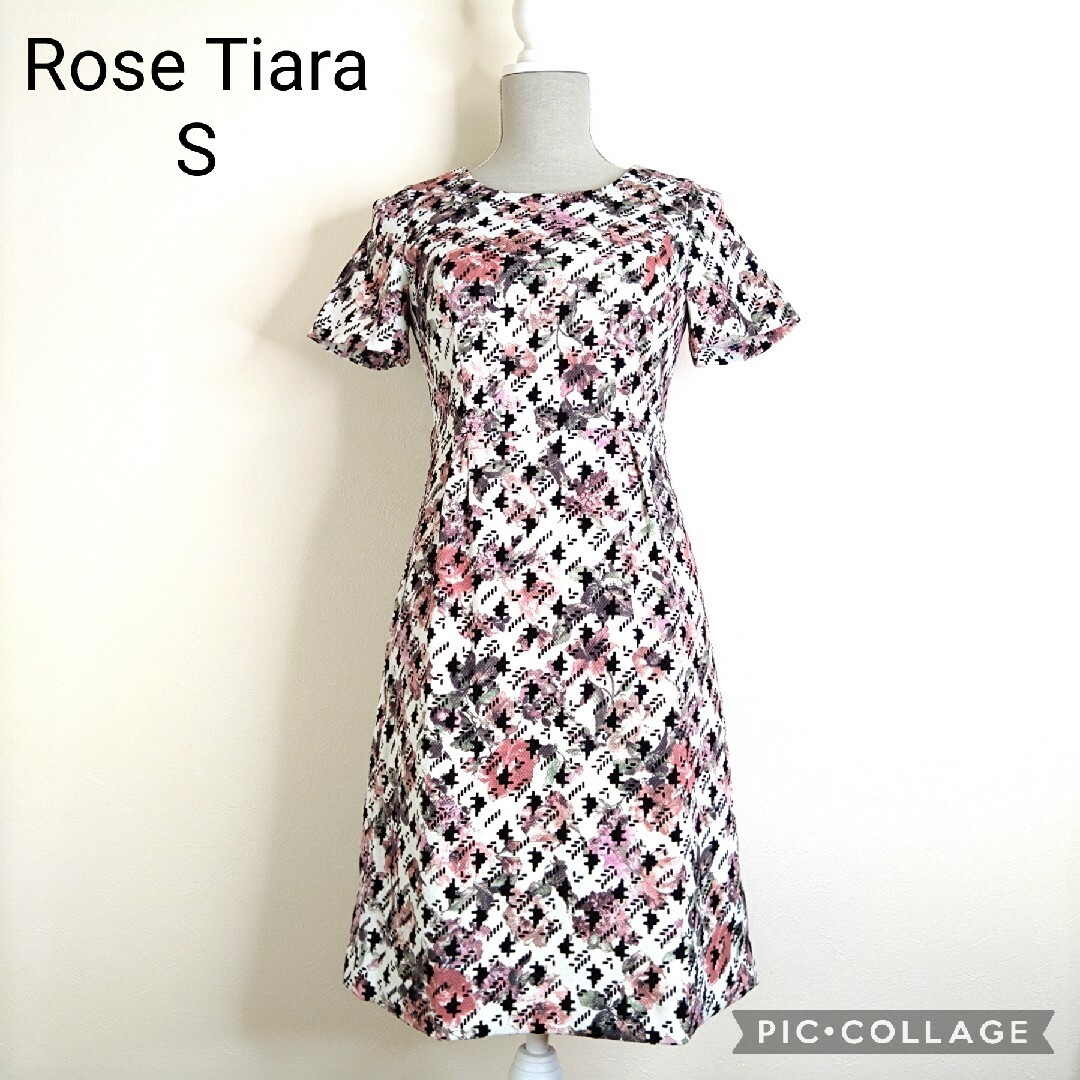 Rose Tiara(ローズティアラ)のローズティアラ薔薇模様フロッキーワンピース レディースのワンピース(ひざ丈ワンピース)の商品写真