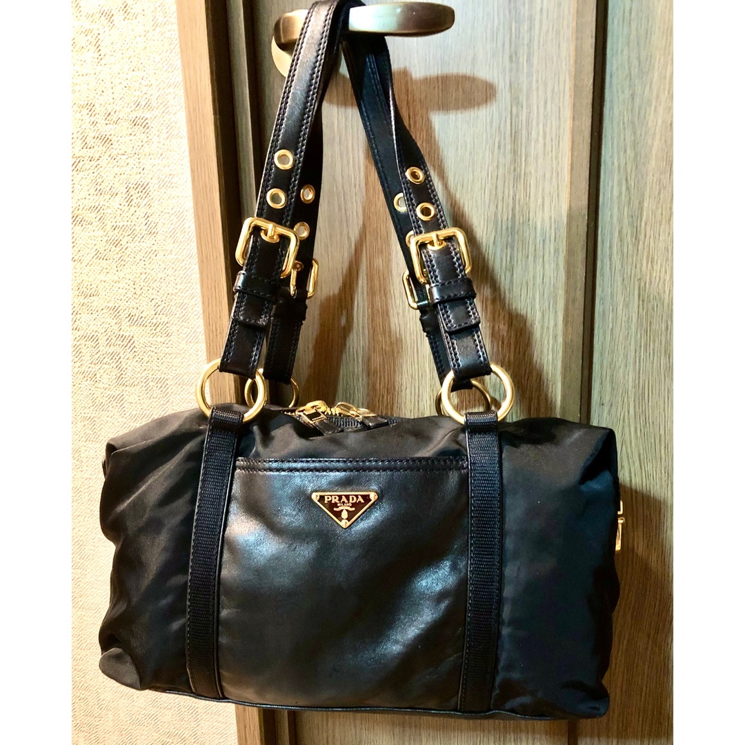 【極美品】PRADA プラダ ポテコ バッグ ショルダー ボストン ラムレザー