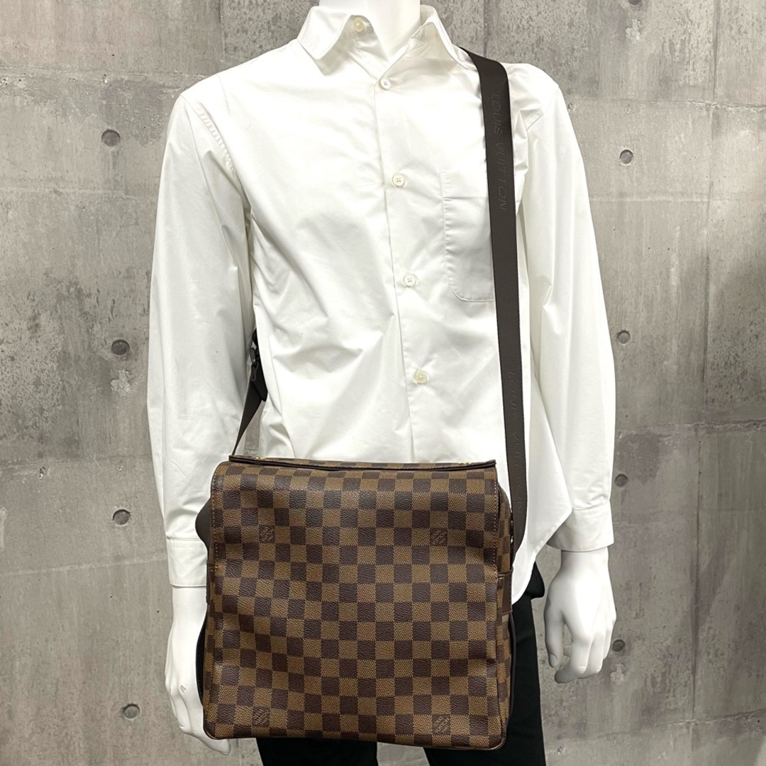 【限定価格】LOUIS VUITTON ルイヴィトン ショルダーバッグ ダミエ ナヴィグリオ 肩掛け 斜め掛け ブラウン 茶 鞄 かばん N45255    ゴールド金具 メンズ【品】