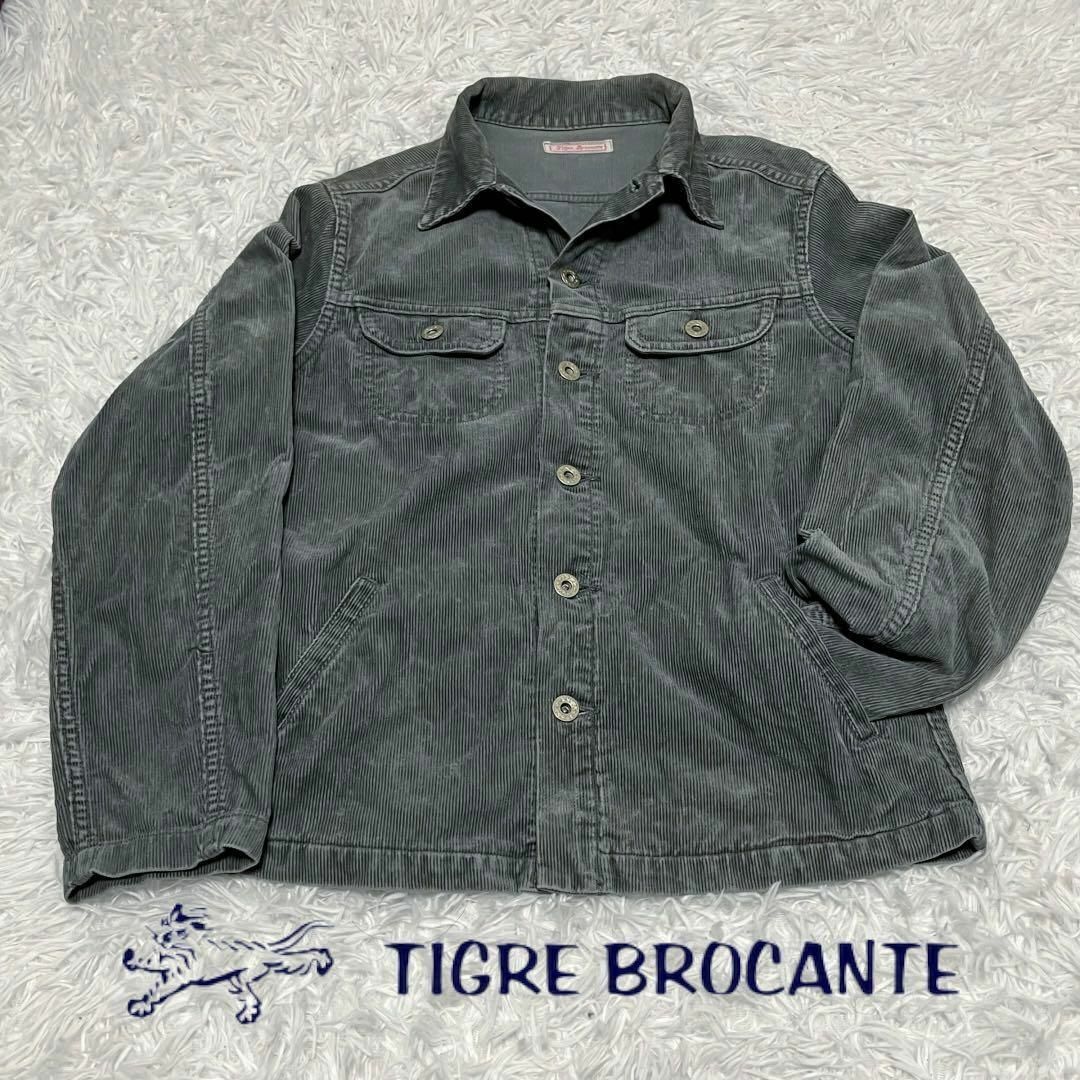 TIGRE BROCANTE(ティグルブロカンテ)のティグルブロカンテ　コーデュロイ　Gジャン　ジャケット　グレー レディースのジャケット/アウター(Gジャン/デニムジャケット)の商品写真