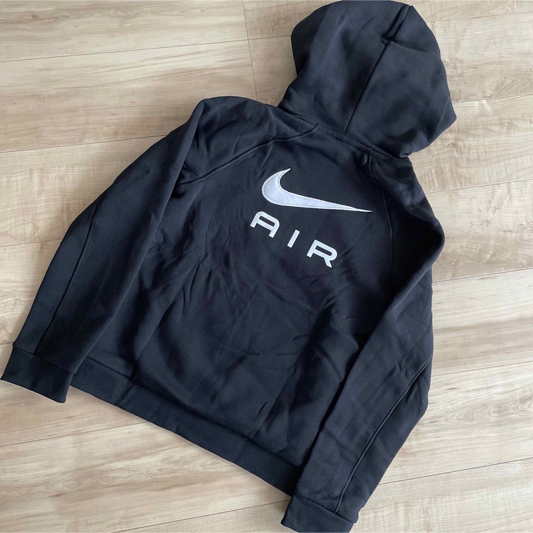 NIKE ナイキ エアー ジュニア 裏起毛 プルオーバー ブラック 黒 160 7