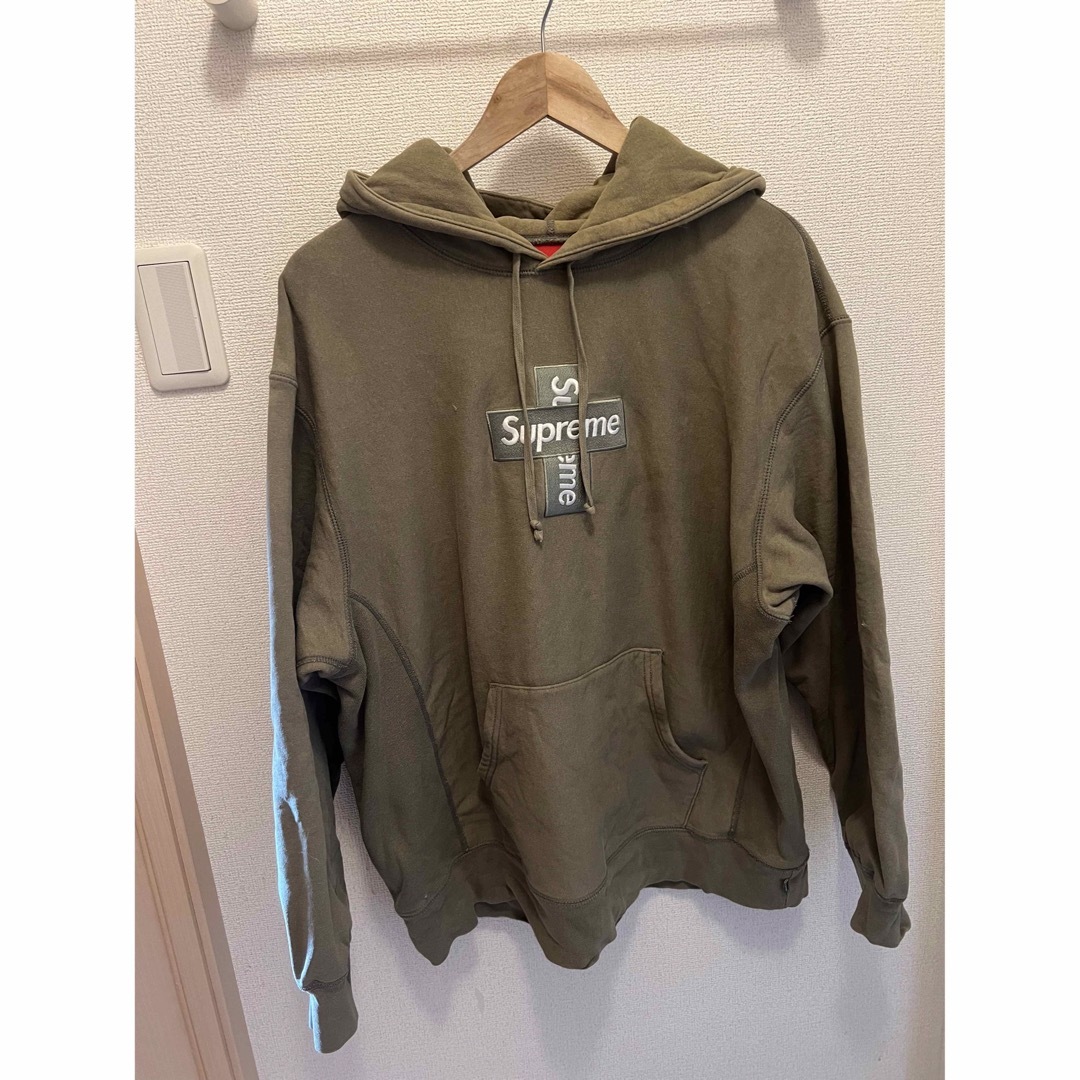 Supreme Cross Box Logo Light Olive オリーブ