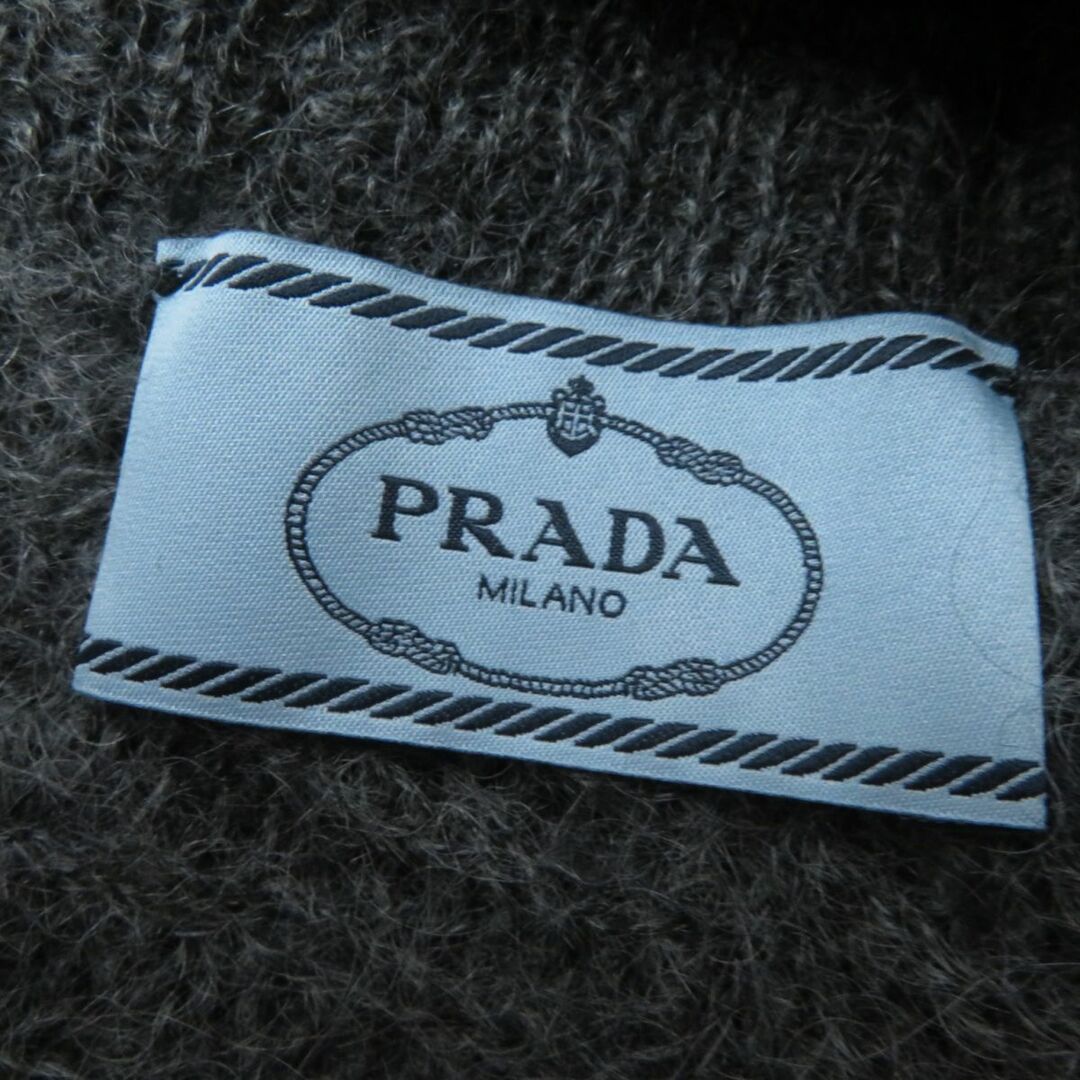 極美品☆正規品 PRADA プラダ リボン付き モヘア 長袖 ニットトップス/プルオーバー グレー 38 イタリア製 レディース♪ 4