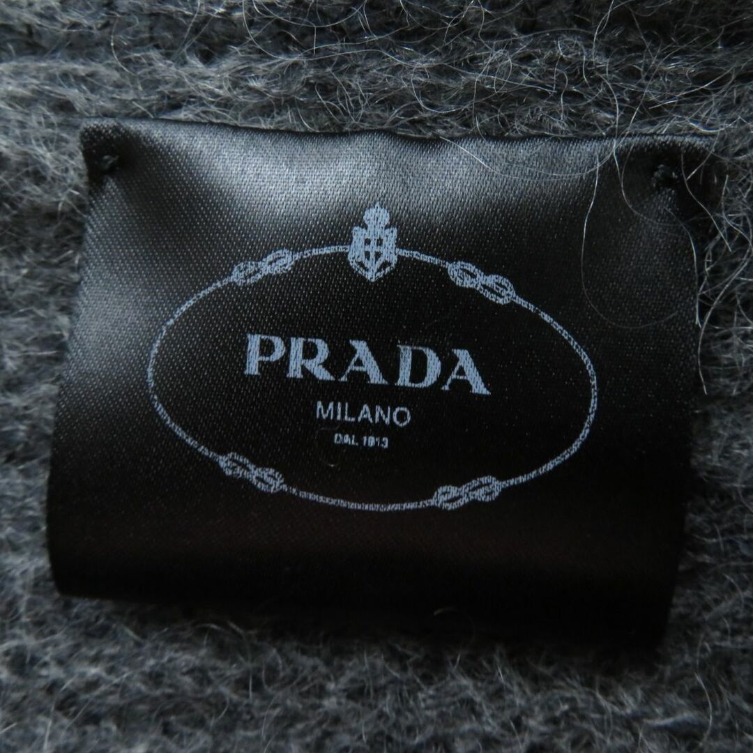 極美品☆正規品 PRADA プラダ リボン付き モヘア 長袖 ニットトップス/プルオーバー グレー 38 イタリア製 レディース♪ 5