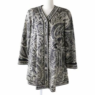 極美品☆正規品 LEONARD FASHION レオナール ファッション 0361386 カシミヤ100％ ミンク使い スタンドカラージャケット 黒 11AR 日本製