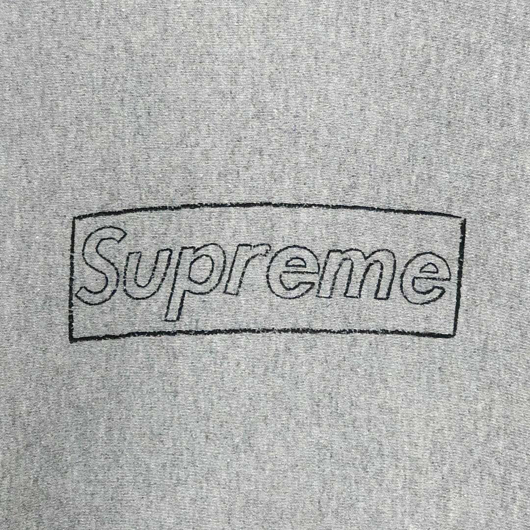 SUPREME シュプリーム KAWS Chalk Box Logo Hooded Sweat shirt カウズ チョーク ボックスロゴ パーカー グレー サイズL 正規品 / 32248