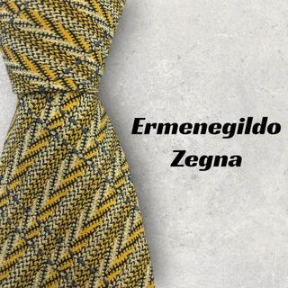 エルメネジルドゼニア(Ermenegildo Zegna)の【5373】美品！エルメネジルドゼニア　ネクタイ　イエロー系(ネクタイ)