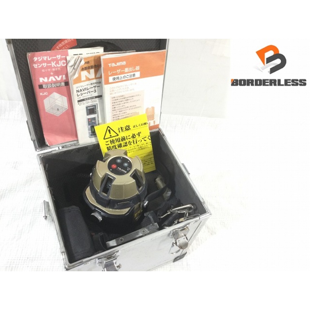 Tajima(タジマ)の☆中古品☆ TAJIMA タジマ レーザー墨出し器 GT8ZS-NI 矩十字・横全周 GT8ZS-NI 赤ライン 受光機付 ナビ付 79785 自動車/バイクのバイク(工具)の商品写真