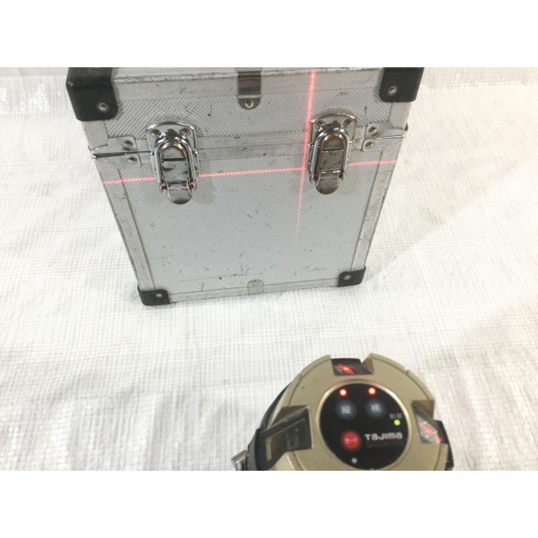 ☆中古品☆ TAJIMA タジマ レーザー墨出し器 GT8ZS-NI 矩十字・横全周 GT8ZS-NI 赤ライン 受光機付 ナビ付 79785