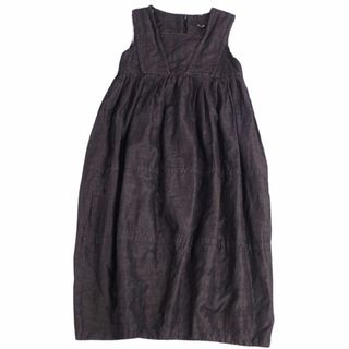 コムデギャルソン COMME des GARCONS コムコム ワンピース ノースリーブ 無地 ギャザー トップス レディース M ブラック約38cmウエスト