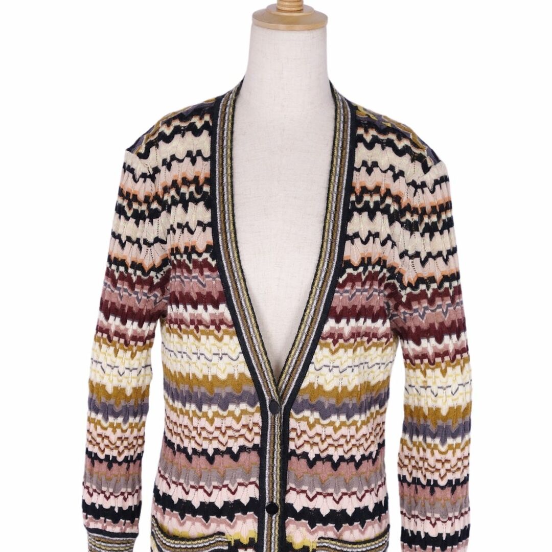 ミッソーニ MISSONI ニット カーディガン ロングスリーブ 総柄 ウール モヘヤ トップス レディース 42(M相当) マルチカラー レディースのトップス(カーディガン)の商品写真