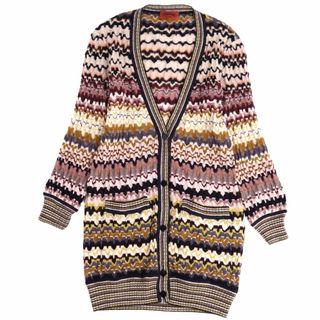 ミッソーニ MISSONI ニット カーディガン ロングスリーブ 総柄 ウール モヘヤ トップス レディース 42(M相当) マルチカラー(カーディガン)