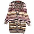 ミッソーニ MISSONI ニット カーディガン ロングスリーブ 総柄 ウール 