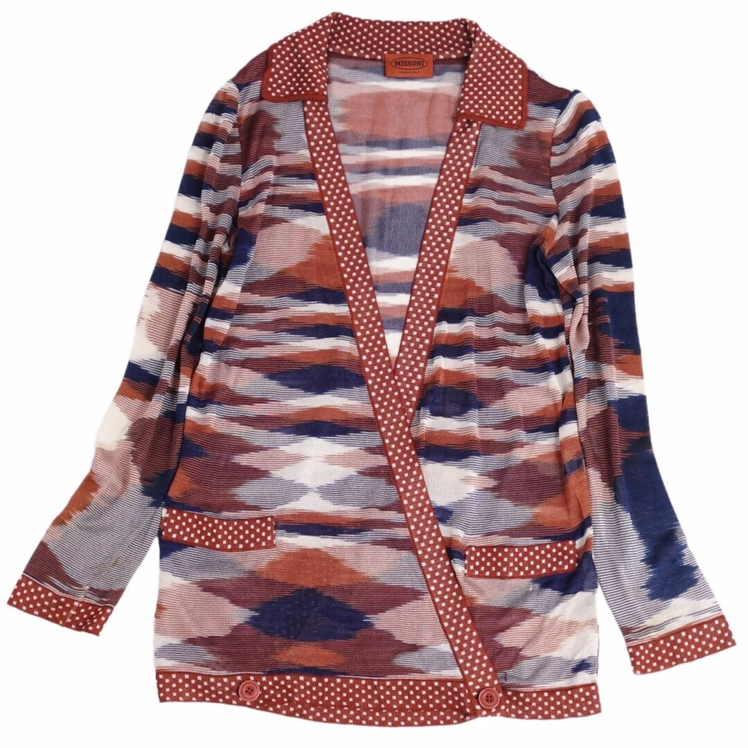 ミッソーニ MISSONI ニット カーディガン ロングスリーブ 総柄 レーヨン トップス レディース 42(M相当) マルチカラー レディースのトップス(カーディガン)の商品写真