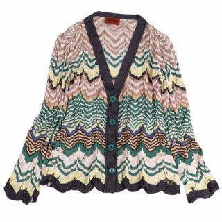 ミッソーニ MISSONI ニット カーディガン ロングスリーブ 総柄 レーヨン トップス レディース 40(M相当) マルチカラー(カーディガン)