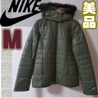 ナイキ(NIKE)の§【★美品★】ナイキ NIKE ダウンジャケット カーキ フード取り外し可 M(ダウンジャケット)