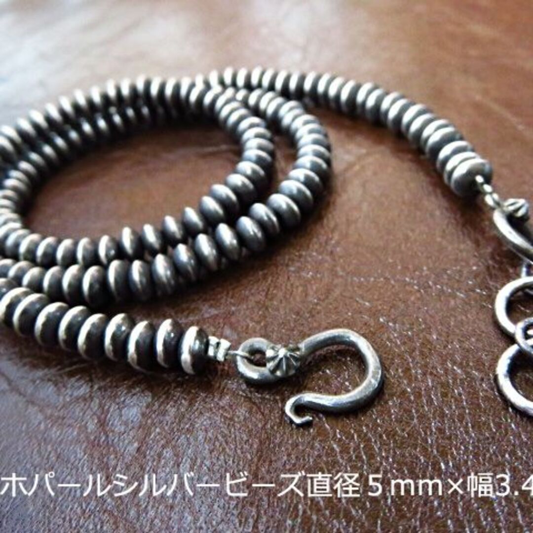 ナバホ ビーズネックレス ハンドメイド シルバー925 インディアンジュエリー