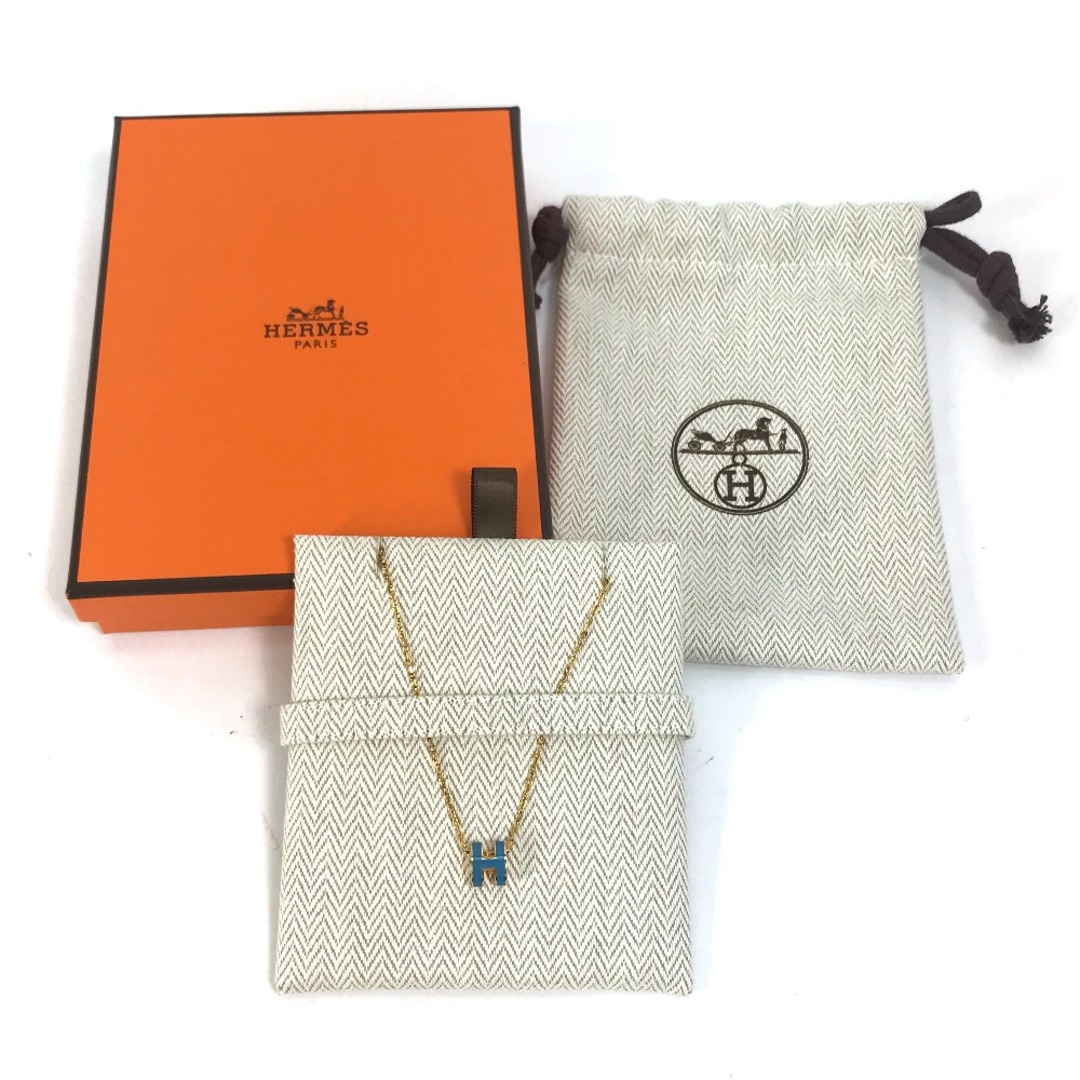 HERMES エルメス アイリーン ネックレス メタル ブルー　レディース