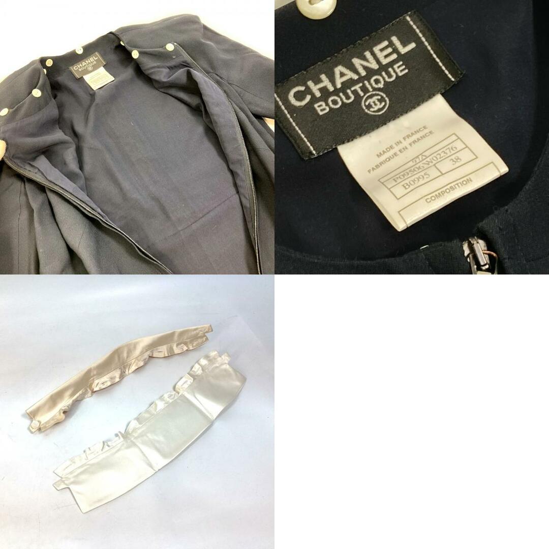 シャネル CHANEL バイカラー P09506 長袖 ワンピース ビスコース ブラック