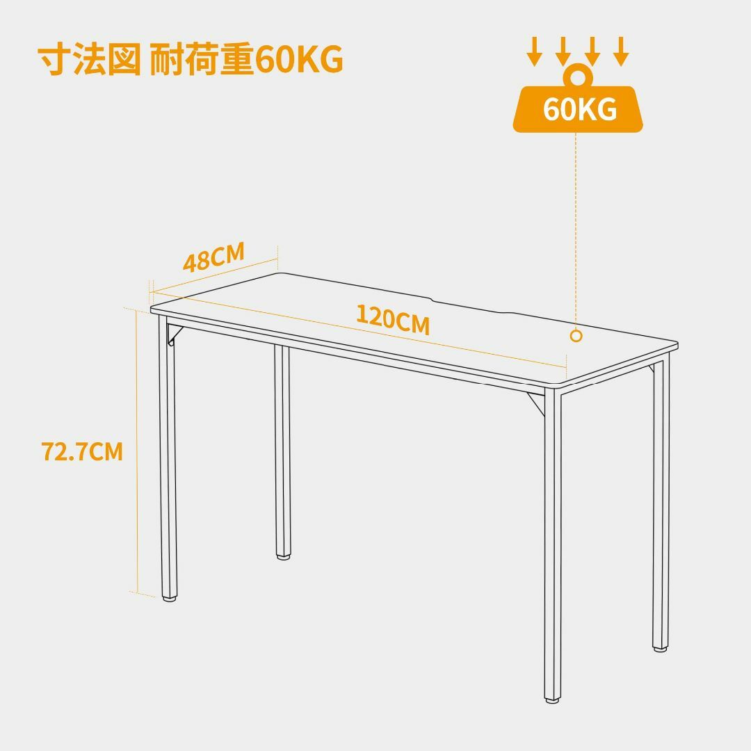 インテリア/住まい/日用品【色: ナチュラル】CubiCubi デスク 勉強机 組み立て簡単 頑丈 パソコ