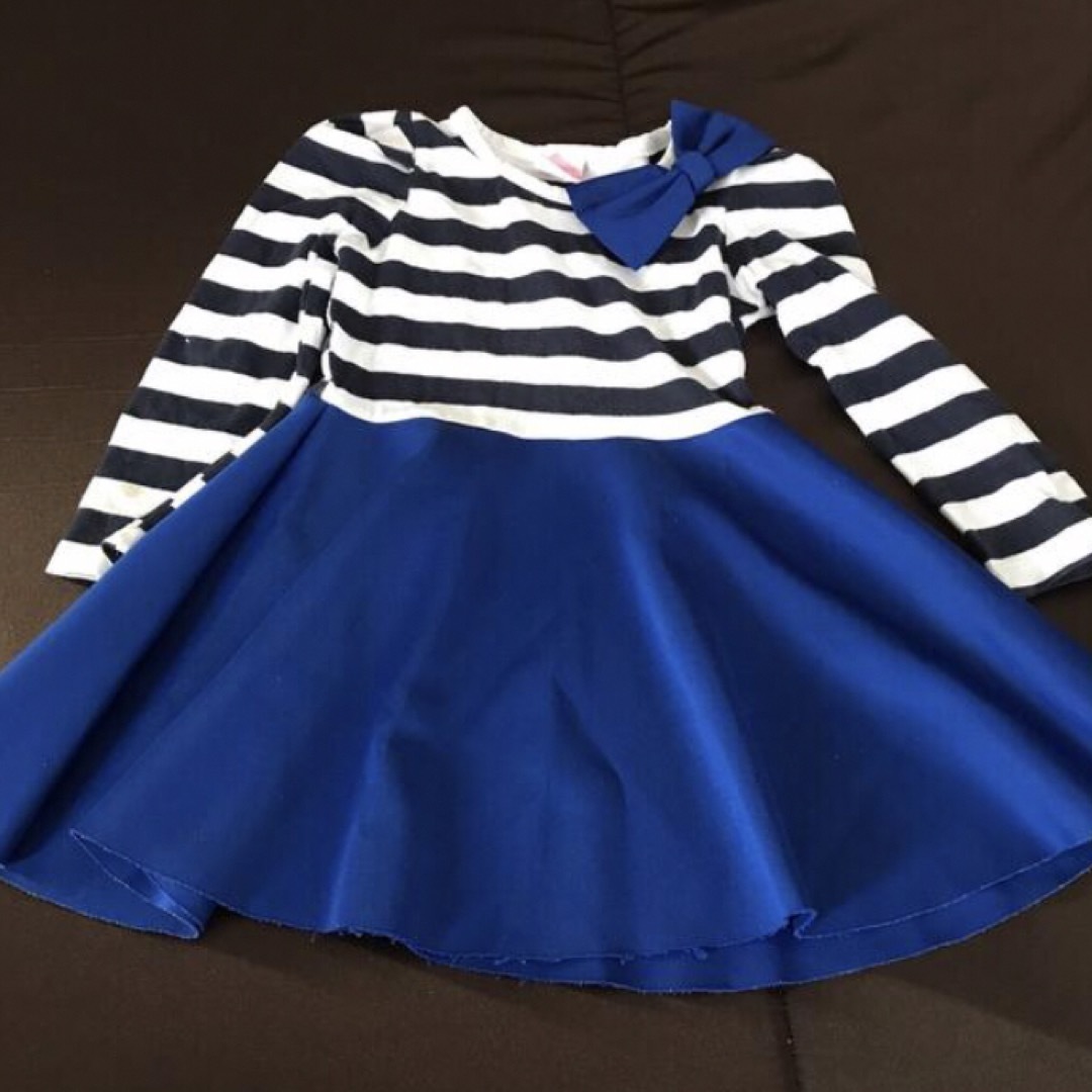 オシャレ‼️ mineka 女の子　青　ワンピース(85 90cm) キッズ/ベビー/マタニティのキッズ服女の子用(90cm~)(ワンピース)の商品写真